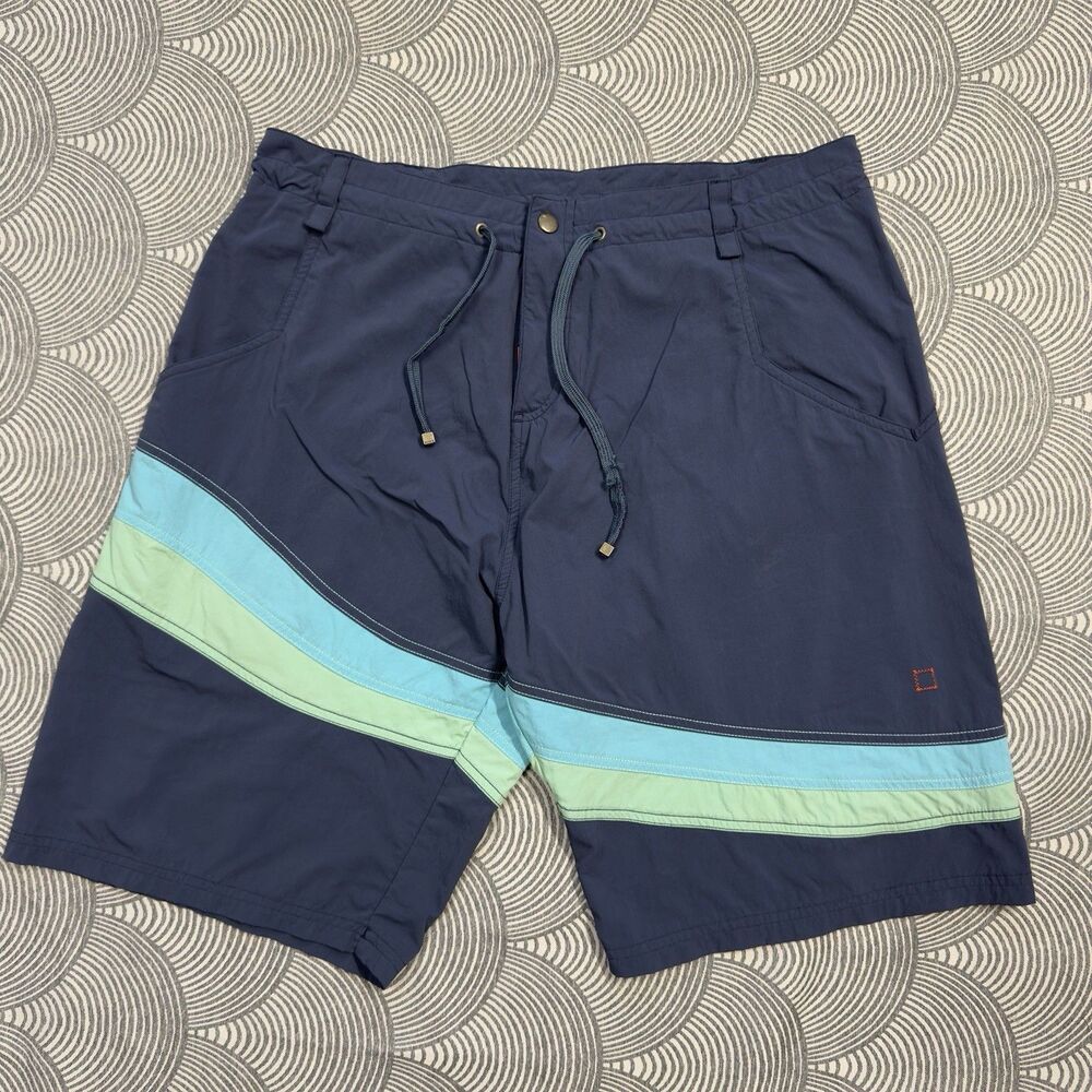 Boss Hugo Boss Mesh Lined Color Black Swim Board Shorts Blue Men Large EUC